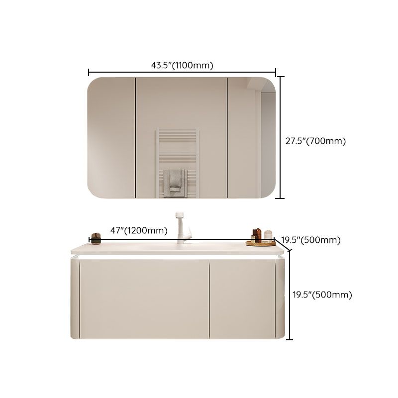 Wall Mount Faucet Included Bathroom Sink Vanity with Mirror Sink Clearhalo 'Bathroom Remodel & Bathroom Fixtures' 'Bathroom Vanities' 'bathroom_vanities' 'Home Improvement' 'home_improvement' 'home_improvement_bathroom_vanities' 1200x1200_25217916-7159-420c-9bed-129de41bc2d1