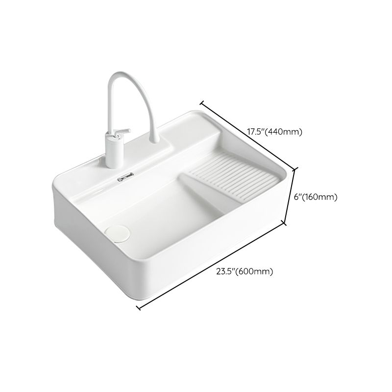 Modern Bathroom Sink Rectangular Porcelain Vessel Sink with Pop-Up Drain Clearhalo 'Bathroom Remodel & Bathroom Fixtures' 'Bathroom Sinks & Faucet Components' 'Bathroom Sinks' 'bathroom_sink' 'Home Improvement' 'home_improvement' 'home_improvement_bathroom_sink' 1200x1200_2529250b-7b22-4f5b-b0de-76a4b8719b9c