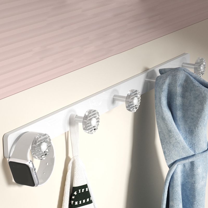 White Bathroom Accessory Set Metal & Acrylic Bathroom Set with Bath Shelf/Robe Hooks Clearhalo 'Bathroom Hardware Sets' 'Bathroom Hardware' 'Bathroom Remodel & Bathroom Fixtures' 'bathroom_hardware_sets' 'Home Improvement' 'home_improvement' 'home_improvement_bathroom_hardware_sets' 1200x1200_25321d96-aa77-44d3-bb7e-2809c84ff2e8