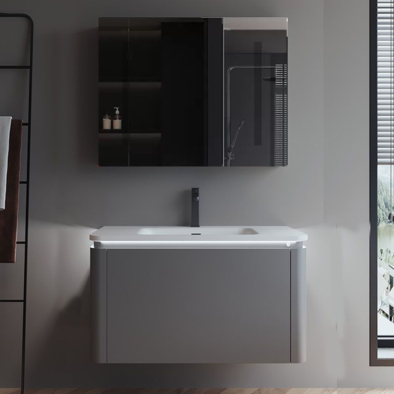 Grey Wood Modern Rectangular Wall Mounted Standard Bathroom Vanity Set Clearhalo 'Bathroom Remodel & Bathroom Fixtures' 'Bathroom Vanities' 'bathroom_vanities' 'Home Improvement' 'home_improvement' 'home_improvement_bathroom_vanities' 1200x1200_254bf2a1-96c9-4d76-baad-193f4b2c98d0