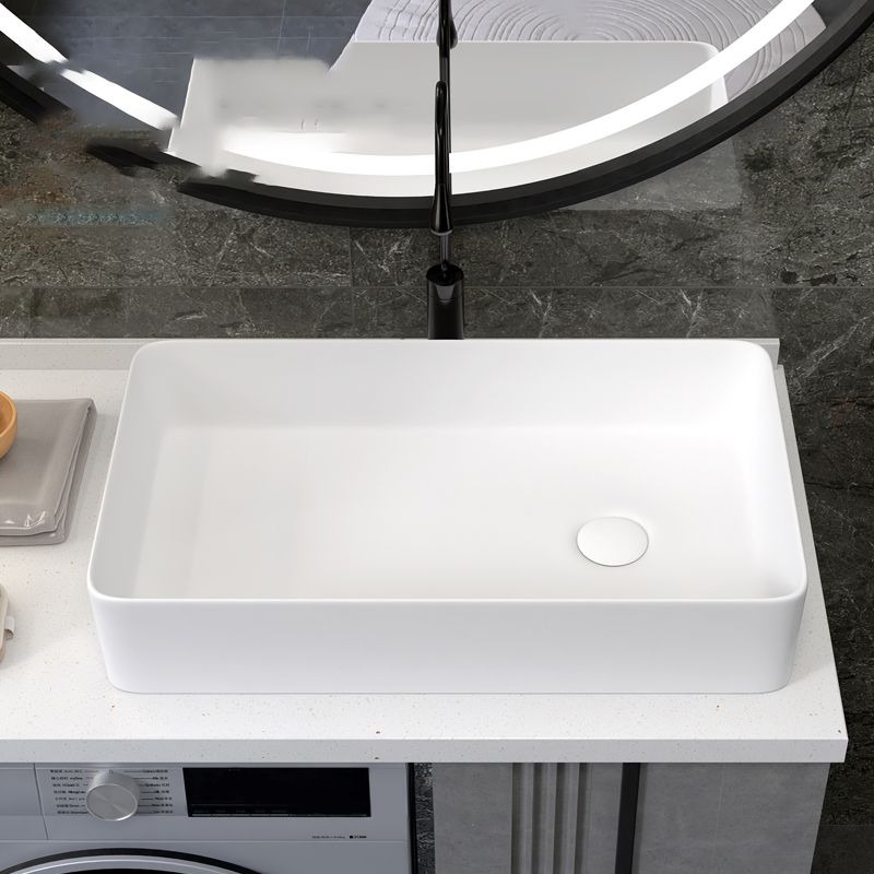 Modern Style Trough Bathroom Sink Rectangle Ceramic Trough Bathroom Sink in White Clearhalo 'Bathroom Remodel & Bathroom Fixtures' 'Bathroom Sinks & Faucet Components' 'Bathroom Sinks' 'bathroom_sink' 'Home Improvement' 'home_improvement' 'home_improvement_bathroom_sink' 1200x1200_257a3b10-30cd-4554-8e5d-0941d4ccf0fa