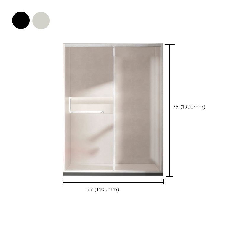 One-shaped Sliding Shower Doors Transparent Tempered Glass Shower Door Clearhalo 'Bathroom Remodel & Bathroom Fixtures' 'Home Improvement' 'home_improvement' 'home_improvement_shower_tub_doors' 'Shower and Tub Doors' 'shower_tub_doors' 'Showers & Bathtubs' 1200x1200_259164fb-4b51-438f-800f-e8766af1fe27