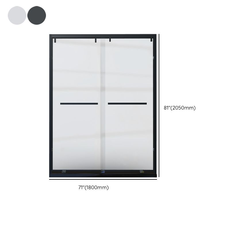 Tempered Glass Shower Bath Door Transparent Metal Semi Frameless Sliding Shower Door Clearhalo 'Bathroom Remodel & Bathroom Fixtures' 'Home Improvement' 'home_improvement' 'home_improvement_shower_tub_doors' 'Shower and Tub Doors' 'shower_tub_doors' 'Showers & Bathtubs' 1200x1200_25a1d575-ad6c-4277-816e-36dda172ebb9