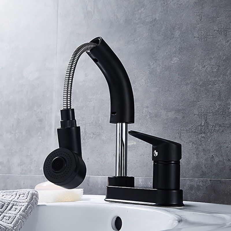 Modern Vessel Sink Bathroom Faucet Swivel Spout 2 Hole Faucets with Pull down Sprayer Clearhalo 'bathroom_sink_faucets' 'Conjunta de Baño y Conjunta de Grifo' 'Coronamiento de Baño y Dispositivo de Baño' 'Grifo del lavabo del baño' 'Hogar' 'home_improvement' 'home_improvement_bathroom_sink_faucets' 'Mejoras para el hogar' 1200x1200_25b0a015-d06d-4691-990f-18f46adac929