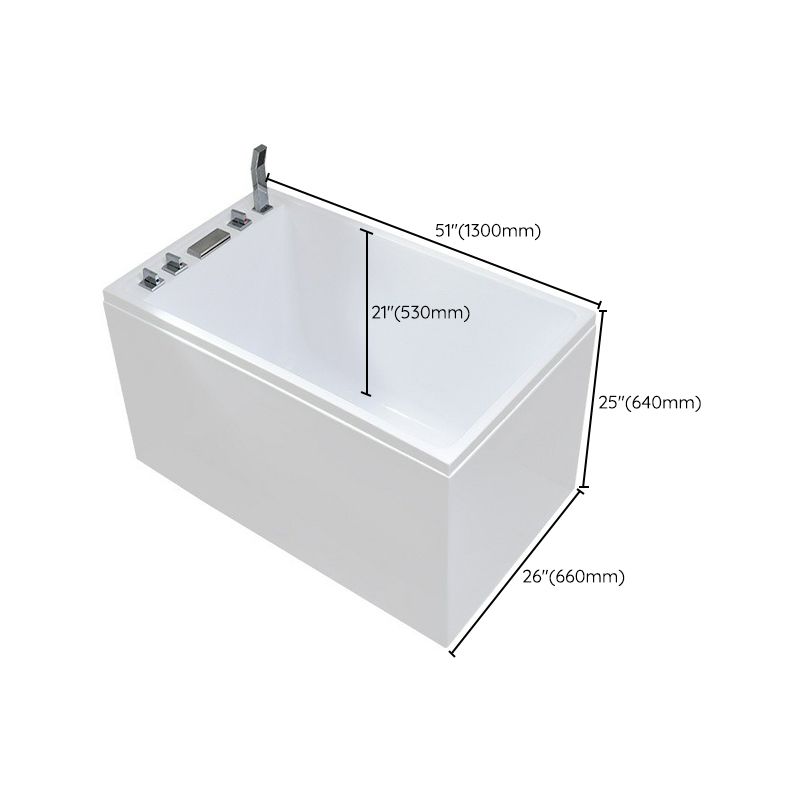 Acrylic Rectangular Bath Soaking Back to Wall Tub , 25.2-inch Tall Clearhalo 'Bathroom Remodel & Bathroom Fixtures' 'Bathtubs' 'Home Improvement' 'home_improvement' 'home_improvement_bathtubs' 'Showers & Bathtubs' 1200x1200_25be3c53-5d1e-41d6-ae33-cae837112539