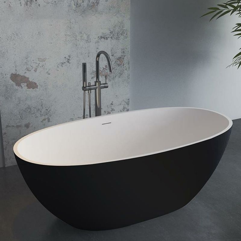 Stone Soaking Bath Antique Finish Oval Back to Wall Bath Tub Clearhalo 'Bathroom Remodel & Bathroom Fixtures' 'Bathtubs' 'Home Improvement' 'home_improvement' 'home_improvement_bathtubs' 'Showers & Bathtubs' 1200x1200_25e34bd8-bbbc-4789-82d0-02eb4fd0805a