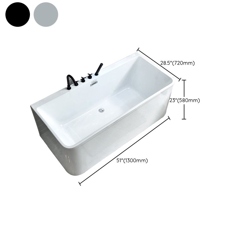 Acrylic Rectangular Bathtub Soaking White Bathtub , 22.83-inch Tall Clearhalo 'Bathroom Remodel & Bathroom Fixtures' 'Bathtubs' 'Home Improvement' 'home_improvement' 'home_improvement_bathtubs' 'Showers & Bathtubs' 1200x1200_25e5ba74-9e31-46d3-8500-e38a5128db50