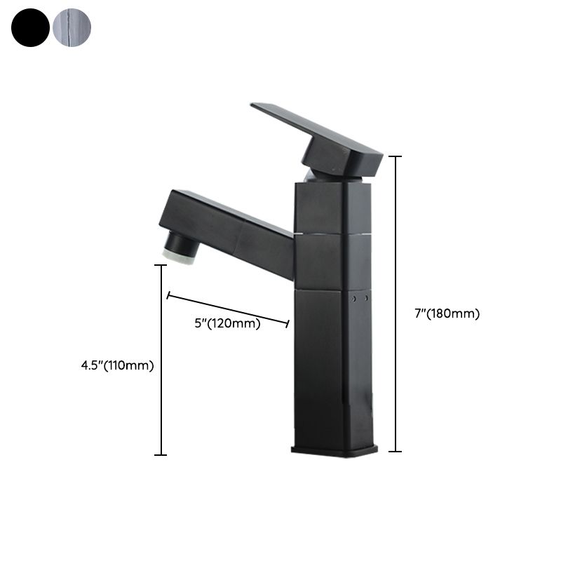 Modern Bathroom Vessel Faucet Swivel Spout Single Handle Faucet with Pull down Sprayer Clearhalo 'bathroom_sink_faucets' 'Conjunta de Baño y Conjunta de Grifo' 'Coronamiento de Baño y Dispositivo de Baño' 'Grifo del lavabo del baño' 'Hogar' 'home_improvement' 'home_improvement_bathroom_sink_faucets' 'Mejoras para el hogar' 1200x1200_25e9626c-0c03-492c-a011-38690e167762