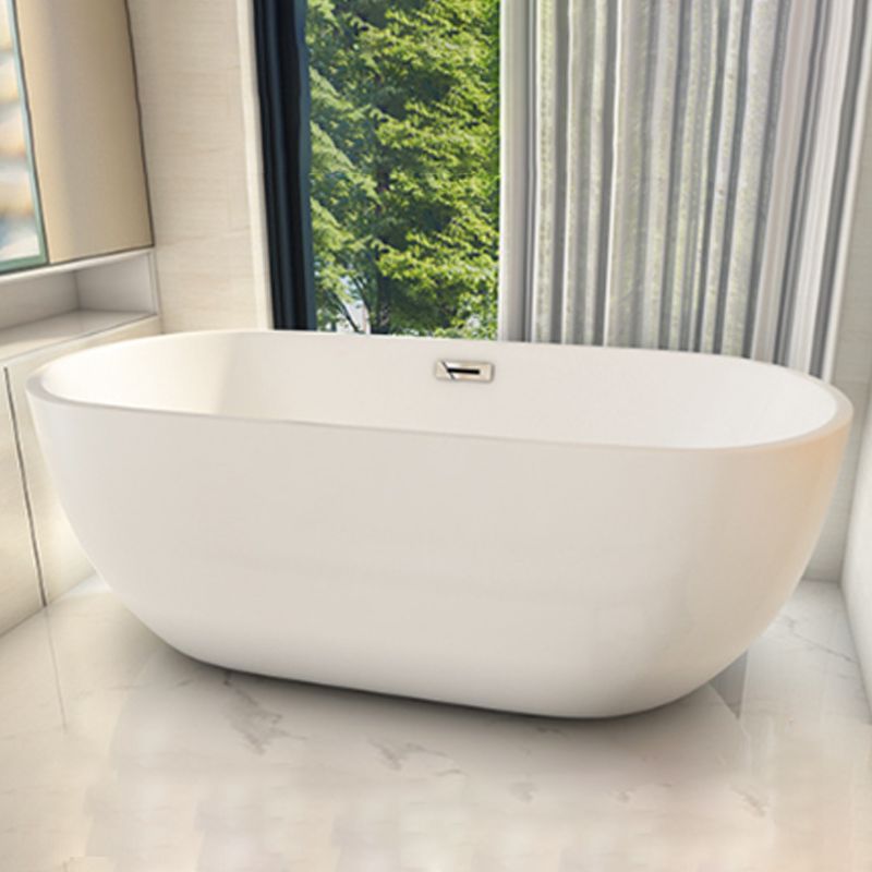 Matte Finish Acrylic Freestanding Tub Contemporary Oval Bathtub Clearhalo 'Bathroom Remodel & Bathroom Fixtures' 'Bathtubs' 'Home Improvement' 'home_improvement' 'home_improvement_bathtubs' 'Showers & Bathtubs' 1200x1200_25ee4509-82e6-4836-a653-dd14c7249ad3