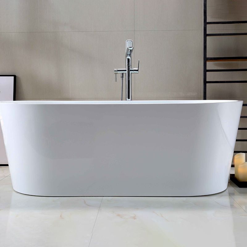 Acrylic Oval Bathtub with Overflow Trim White Soaking Tub with Drain Clearhalo 'Bathroom Remodel & Bathroom Fixtures' 'Bathtubs' 'Home Improvement' 'home_improvement' 'home_improvement_bathtubs' 'Showers & Bathtubs' 1200x1200_25f3a276-eb18-44d0-8983-155fd576d759