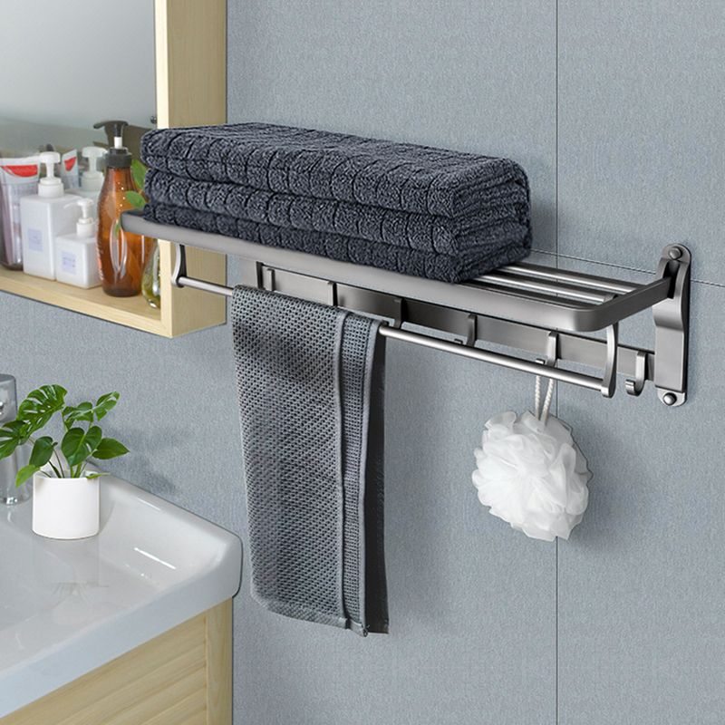 Contemporary Metal 5 - Piece Bathroom Accessory Set with Bath Shelf Clearhalo 'Bathroom Hardware Sets' 'Bathroom Hardware' 'Bathroom Remodel & Bathroom Fixtures' 'bathroom_hardware_sets' 'Home Improvement' 'home_improvement' 'home_improvement_bathroom_hardware_sets' 1200x1200_25f601b8-a814-4f26-821f-7862330aa4c5