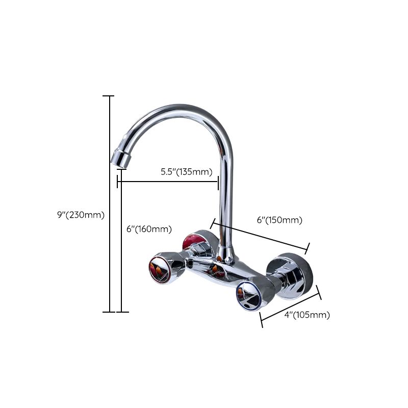 Modern Bar Faucet Brass Knob Handle Swivel Spout Wall Mounted Pot Filler Faucet Clearhalo 'Home Improvement' 'home_improvement' 'home_improvement_kitchen_faucets' 'Kitchen Faucets' 'Kitchen Remodel & Kitchen Fixtures' 'Kitchen Sinks & Faucet Components' 'kitchen_faucets' 1200x1200_25fd56e5-2c11-4fd6-a05c-c43b65a31823