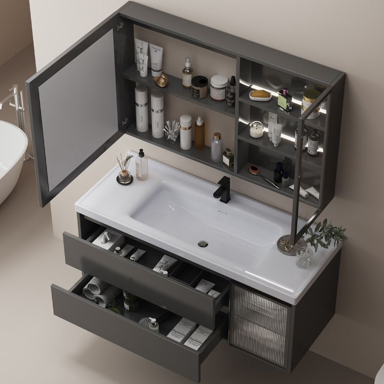 Modern Vanity Rectangular Dark Gray Single-Sink Wall Mount Sink Vanity Clearhalo 'Bathroom Remodel & Bathroom Fixtures' 'Bathroom Vanities' 'bathroom_vanities' 'Home Improvement' 'home_improvement' 'home_improvement_bathroom_vanities' 1200x1200_25ff0d91-3f3c-4caa-9a4c-877a15c67821