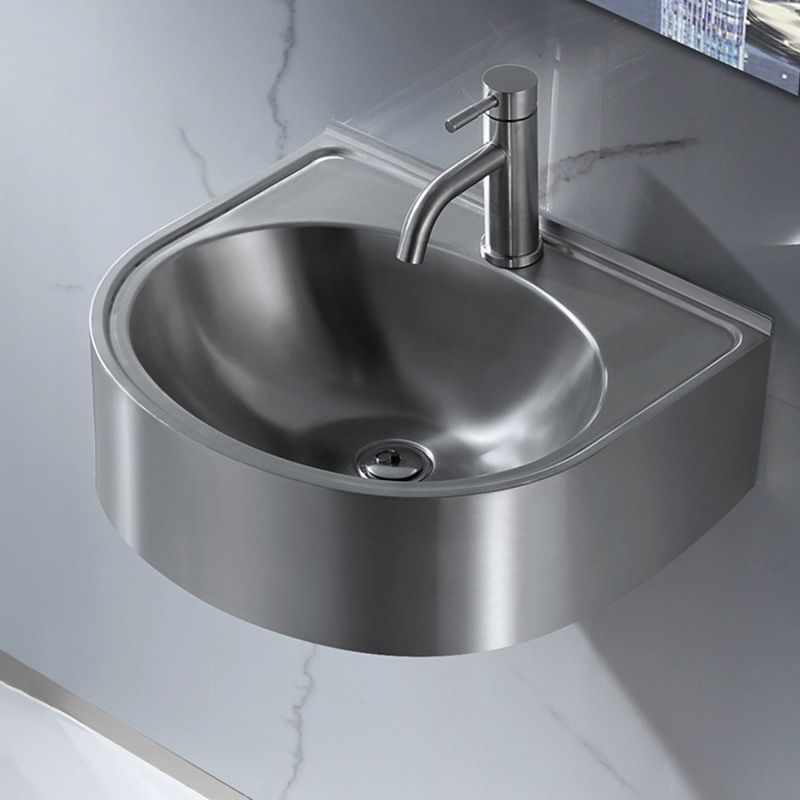 Modern Vessel Bathroom Sink Metal U-Shaped Wall Mount Bathroom Sink(Not Including Faucet) Clearhalo 'Bathroom Remodel & Bathroom Fixtures' 'Bathroom Sinks & Faucet Components' 'Bathroom Sinks' 'bathroom_sink' 'Home Improvement' 'home_improvement' 'home_improvement_bathroom_sink' 1200x1200_2601e5c8-4908-49f1-a6c8-28506e350952