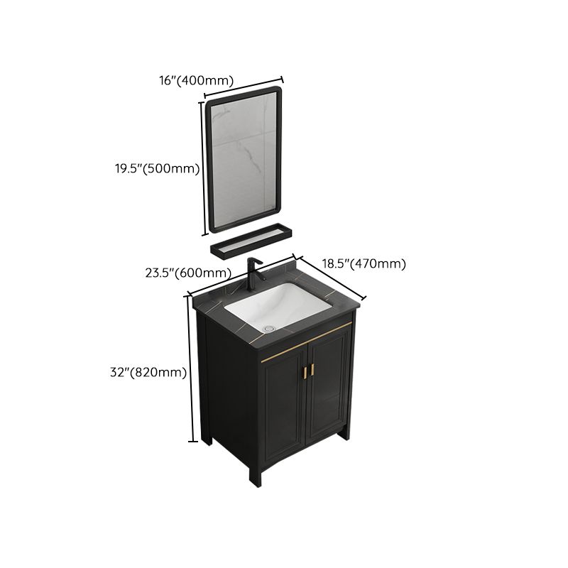 Rectangular Bathroom Vanity Glam Black Freestanding Metal Base Vanity Set Clearhalo 'Bathroom Remodel & Bathroom Fixtures' 'Bathroom Vanities' 'bathroom_vanities' 'Home Improvement' 'home_improvement' 'home_improvement_bathroom_vanities' 1200x1200_26114e1b-913e-4601-83c5-1b3e7abfbf3c