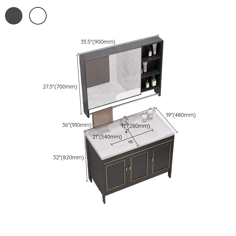 Gorgeous Bath Vanity Wall Mounted Standard Vanity Cabinet with Mirror Cabinet Clearhalo 'Bathroom Remodel & Bathroom Fixtures' 'Bathroom Vanities' 'bathroom_vanities' 'Home Improvement' 'home_improvement' 'home_improvement_bathroom_vanities' 1200x1200_263759f7-1e9a-49f5-869c-dd4d4b6d3965