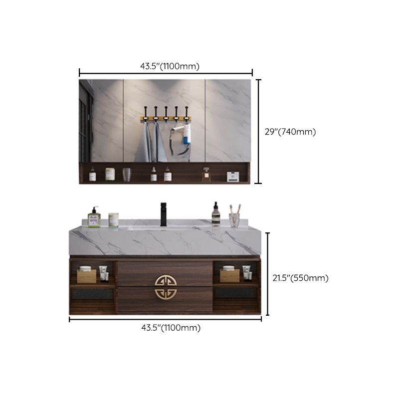 Mid-Century Modern Bathroom Vanity Stone with Mirror and Standalone Cabinet Vanity Clearhalo 'Bathroom Remodel & Bathroom Fixtures' 'Bathroom Vanities' 'bathroom_vanities' 'Home Improvement' 'home_improvement' 'home_improvement_bathroom_vanities' 1200x1200_2644db8c-616e-4cd8-8bea-faefc889b0fc