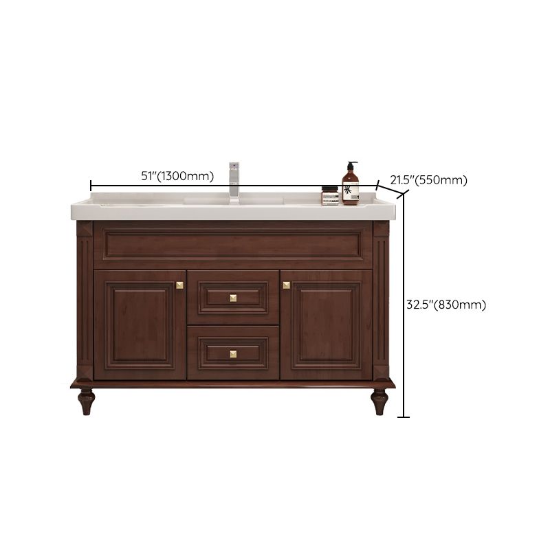 Single Sink Modern Freestanding Bathroom Sink Vanity with Mirror Clearhalo 'Bathroom Remodel & Bathroom Fixtures' 'Bathroom Vanities' 'bathroom_vanities' 'Home Improvement' 'home_improvement' 'home_improvement_bathroom_vanities' 1200x1200_266f7fbe-7918-461d-bdc2-8de91c5b3511