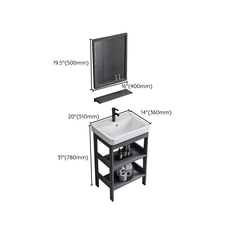 Modern Bathroom Vanity Metal Base Free-standing Standard with Mirror Sink Vanity Clearhalo 'Bathroom Remodel & Bathroom Fixtures' 'Bathroom Vanities' 'bathroom_vanities' 'Home Improvement' 'home_improvement' 'home_improvement_bathroom_vanities' 1200x1200_268e44e4-4c62-40fe-afd0-6ac151437335