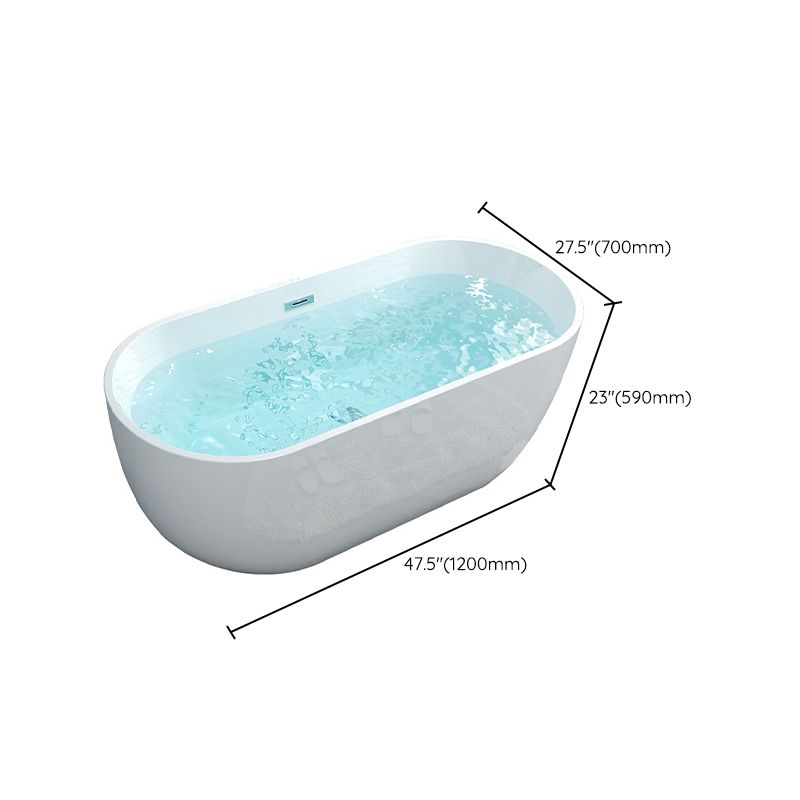 Acrylic Oval Freestanding Bath Soaking 23.23-inch Tall Bathtub in White Clearhalo 'Bathroom Remodel & Bathroom Fixtures' 'Bathtubs' 'Home Improvement' 'home_improvement' 'home_improvement_bathtubs' 'Showers & Bathtubs' 1200x1200_2695c5ed-73c2-4758-875e-82c13e5bf278