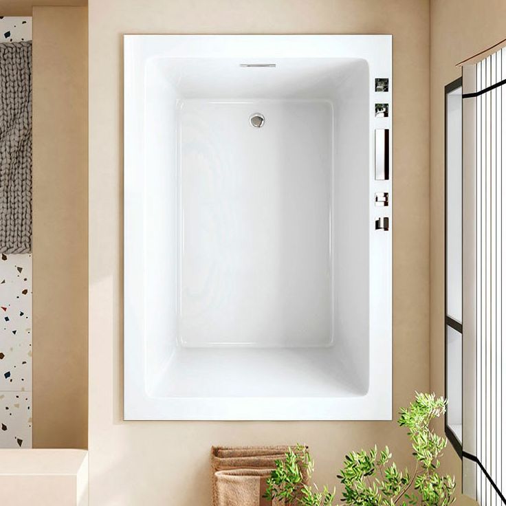 Modern Drop-in Acrylic Bathtub Rectangle Soaking/Whirlpool Bathtub Clearhalo 'Bathroom Remodel & Bathroom Fixtures' 'Bathtubs' 'Home Improvement' 'home_improvement' 'home_improvement_bathtubs' 'Showers & Bathtubs' 1200x1200_269f9c5b-947c-41b0-8383-f0a82e1e93c8