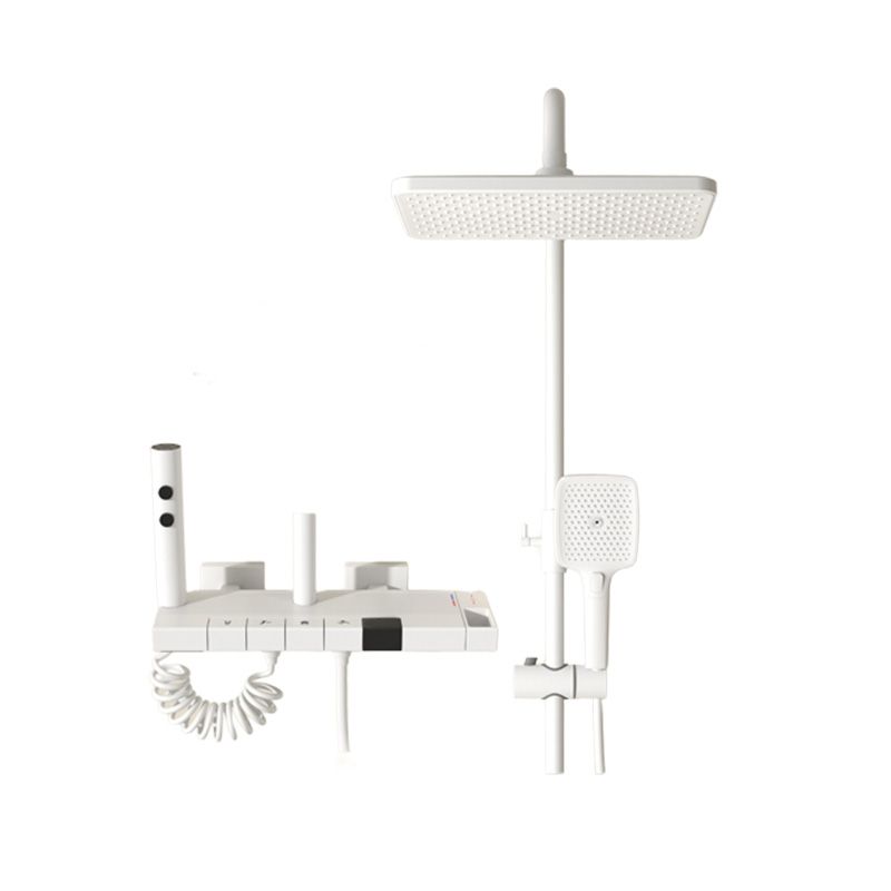 Wall Mount Shower Set Square Shower Arm Adjustable Spray Pattern Shower Set Clearhalo 'Bathroom Remodel & Bathroom Fixtures' 'Home Improvement' 'home_improvement' 'home_improvement_shower_faucets' 'Shower Faucets & Systems' 'shower_faucets' 'Showers & Bathtubs Plumbing' 'Showers & Bathtubs' 1200x1200_26b3e2f1-4da8-41ae-a39b-18d6c87f4f89