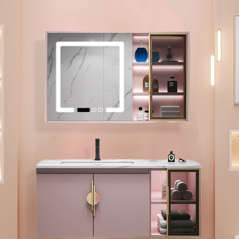 Contemporary Bathroom Vanity Set Wall-Mounted Bathroom Vanity Set Clearhalo 'Bathroom Remodel & Bathroom Fixtures' 'Bathroom Vanities' 'bathroom_vanities' 'Home Improvement' 'home_improvement' 'home_improvement_bathroom_vanities' 1200x1200_26b49fa9-802a-4a98-9679-c77482af6e87