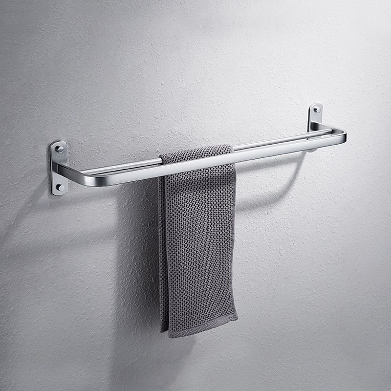 Contemporary Bathroom Accessory Set in Aluminum with Towel Bar/Bath Shelf Clearhalo 'Bathroom Hardware Sets' 'Bathroom Hardware' 'Bathroom Remodel & Bathroom Fixtures' 'bathroom_hardware_sets' 'Home Improvement' 'home_improvement' 'home_improvement_bathroom_hardware_sets' 1200x1200_26e13357-d551-4c2a-9b4c-2c0c0565f1b7