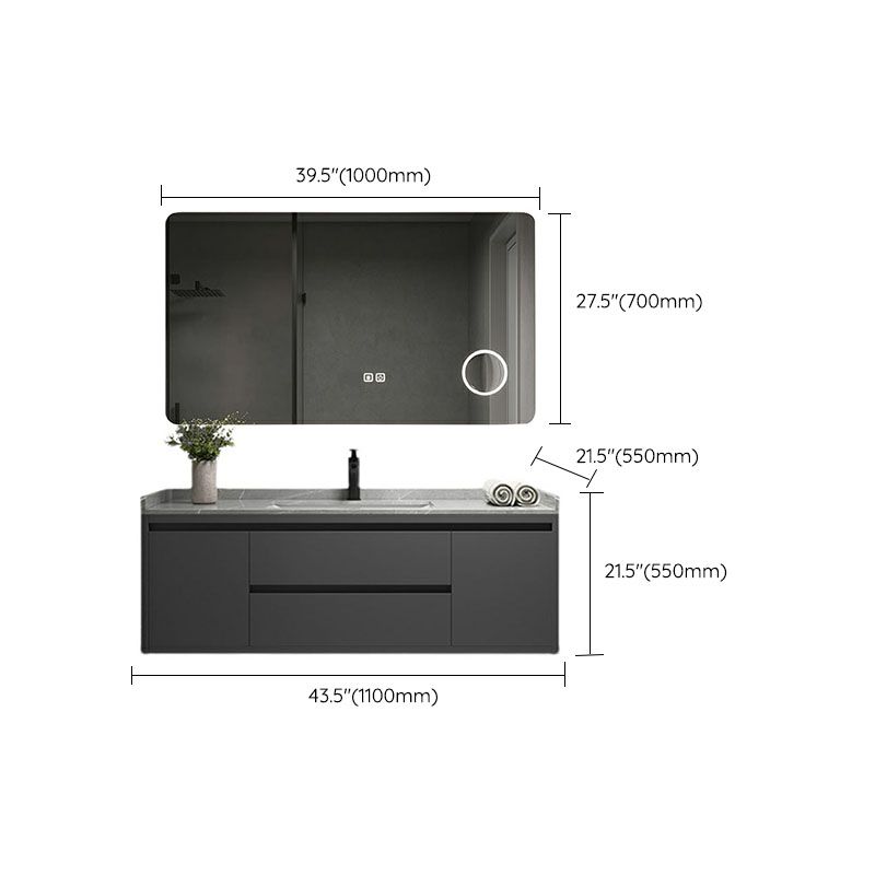 Wall Mount Modern Grey Bath Vanity with Mirror Faucet Sink for Bathroom Clearhalo 'Bathroom Remodel & Bathroom Fixtures' 'Bathroom Vanities' 'bathroom_vanities' 'Home Improvement' 'home_improvement' 'home_improvement_bathroom_vanities' 1200x1200_26e55c30-9d6e-40a7-b5b9-c7561b32d04a