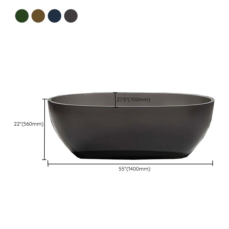 Acrylic Oval Freestanding Bath Modern 22.04-inch Tall Soaking Bathtub Clearhalo 'Bathroom Remodel & Bathroom Fixtures' 'Bathtubs' 'Home Improvement' 'home_improvement' 'home_improvement_bathtubs' 'Showers & Bathtubs' 1200x1200_2722ee7e-3323-4903-8ef7-6537283c8984