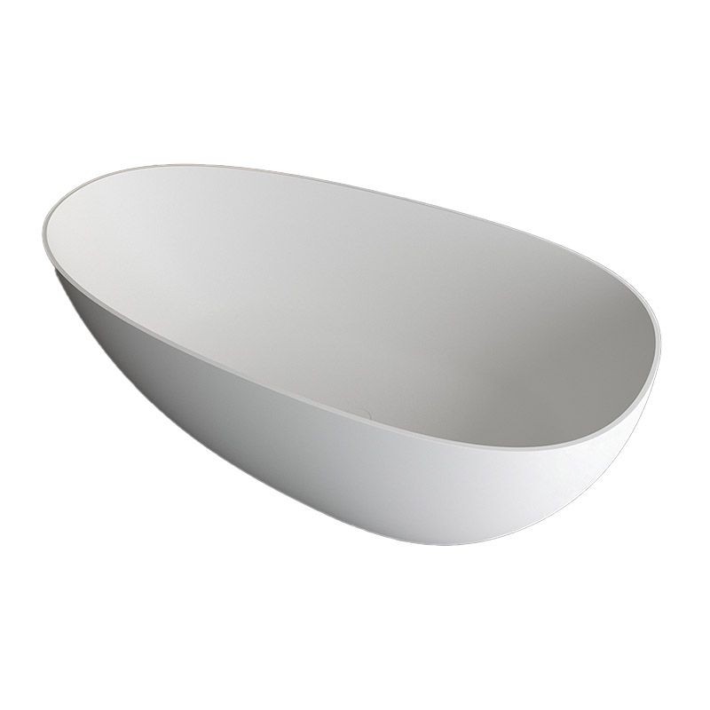 Modern Ellipse Bathtub Stone Freestand Soaking Bathtub with Drain Bath Tub Clearhalo 'Bathroom Remodel & Bathroom Fixtures' 'Bathtubs' 'Home Improvement' 'home_improvement' 'home_improvement_bathtubs' 'Showers & Bathtubs' 1200x1200_2725b0fd-4df3-4cf9-b477-45c5ddb0739c