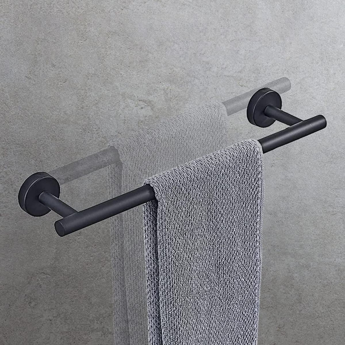 Matte Black Bathroom Hardware Set Stainless Steel Towel Bar/Paper Holder/Robe Hooks Clearhalo 'Bathroom Hardware Sets' 'Bathroom Hardware' 'Bathroom Remodel & Bathroom Fixtures' 'bathroom_hardware_sets' 'Home Improvement' 'home_improvement' 'home_improvement_bathroom_hardware_sets' 1200x1200_277e440e-cd86-4d04-bdcf-80a28269d043