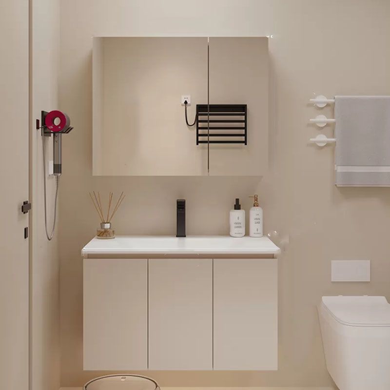 White Wood Wall Mounted Standard Modern Open Console with Sink Set Clearhalo 'Bathroom Remodel & Bathroom Fixtures' 'Bathroom Vanities' 'bathroom_vanities' 'Home Improvement' 'home_improvement' 'home_improvement_bathroom_vanities' 1200x1200_27826d4f-6c64-4f1e-ae4d-353a35ac9a25