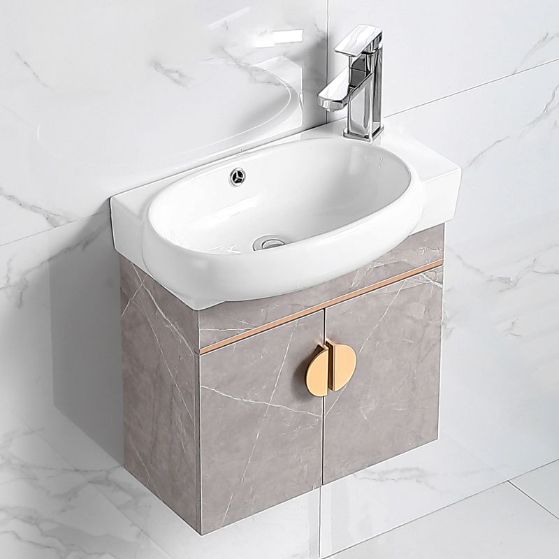 Rectangular Glam Sink Vanity Ceramic Single Wall Mount Vanity Set Clearhalo 'Bathroom Remodel & Bathroom Fixtures' 'Bathroom Vanities' 'bathroom_vanities' 'Home Improvement' 'home_improvement' 'home_improvement_bathroom_vanities' 1200x1200_279a6c9d-5553-45b7-83bb-091bfd0d4457