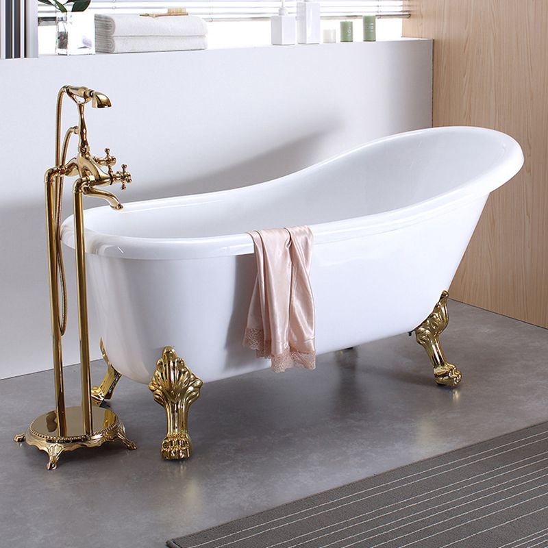 Acrylic Soaking Bathtub Antique Finish Oval Freestanding Bath Tub (Faucet not Included) Clearhalo 'Bathroom Remodel & Bathroom Fixtures' 'Bathtubs' 'Home Improvement' 'home_improvement' 'home_improvement_bathtubs' 'Showers & Bathtubs' 1200x1200_27a7c593-069c-4e26-930c-e0e123430c6b