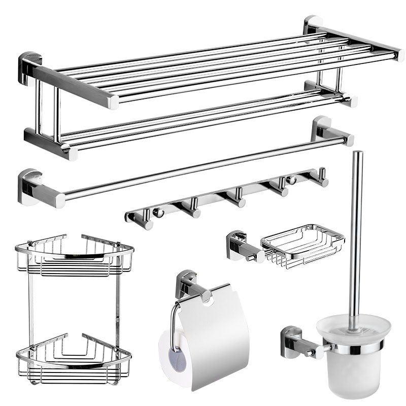 Contemporary Bathroom Accessories Hardware Set In Silver Metal Clearhalo 'Bathroom Hardware Sets' 'Bathroom Hardware' 'Bathroom Remodel & Bathroom Fixtures' 'bathroom_hardware_sets' 'Home Improvement' 'home_improvement' 'home_improvement_bathroom_hardware_sets' 1200x1200_27ddf7ec-ce88-4514-8a0e-cd470acddc4b