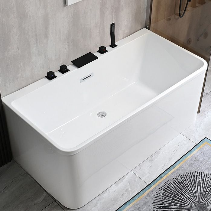 Back to Wall Soaking Bathtub Modern Rectangular Antique Finish Bath Tub Clearhalo 'Bathroom Remodel & Bathroom Fixtures' 'Bathtubs' 'Home Improvement' 'home_improvement' 'home_improvement_bathtubs' 'Showers & Bathtubs' 1200x1200_27ee00d1-9c4a-42af-83de-e496ed459686