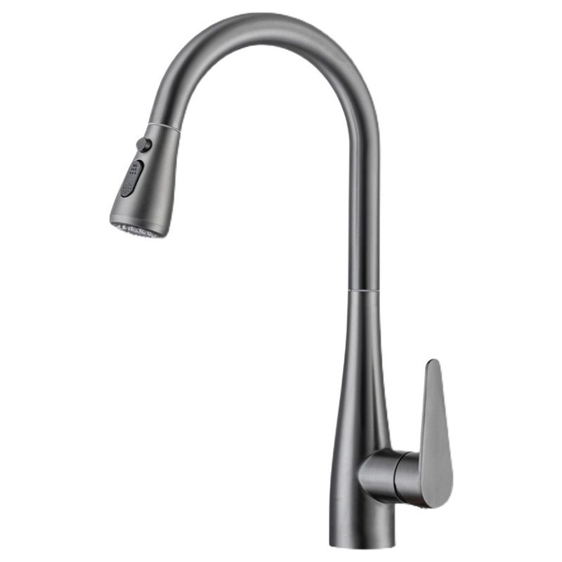 Modern 1-Handle Kitchen Faucet Stainless Steel Standard Kitchen Faucet Clearhalo 'Home Improvement' 'home_improvement' 'home_improvement_kitchen_faucets' 'Kitchen Faucets' 'Kitchen Remodel & Kitchen Fixtures' 'Kitchen Sinks & Faucet Components' 'kitchen_faucets' 1200x1200_280140dc-b251-4c54-8ad6-bff1d778cc47