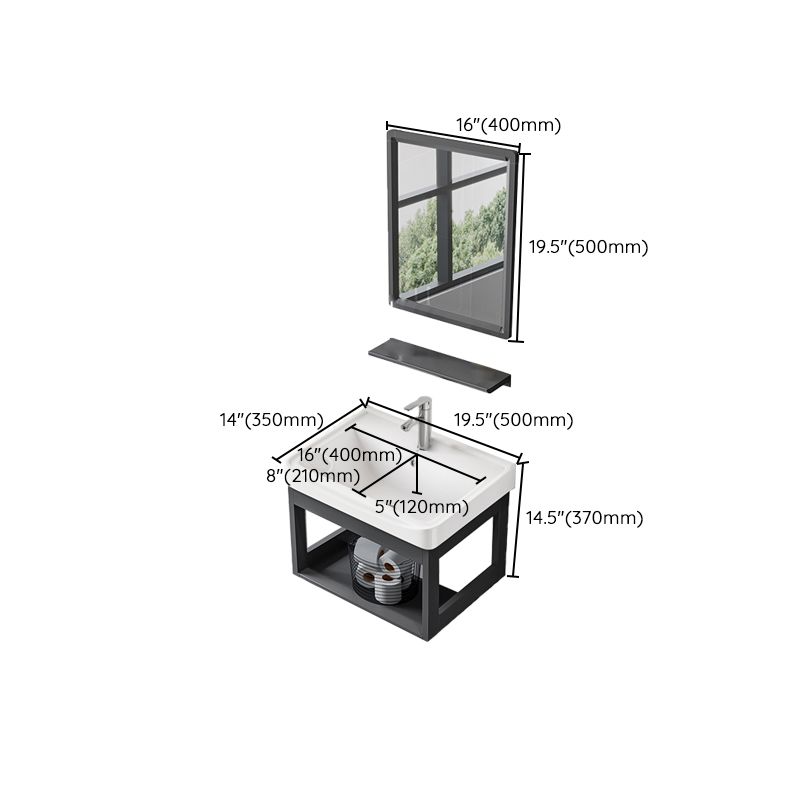 Wall Mounted Vanity Set Drawers Ceramic Sink Faucet Vanity Set with Mirror Clearhalo 'Bathroom Remodel & Bathroom Fixtures' 'Bathroom Vanities' 'bathroom_vanities' 'Home Improvement' 'home_improvement' 'home_improvement_bathroom_vanities' 1200x1200_280788f3-c443-43eb-ae90-8b1dde1e43cc