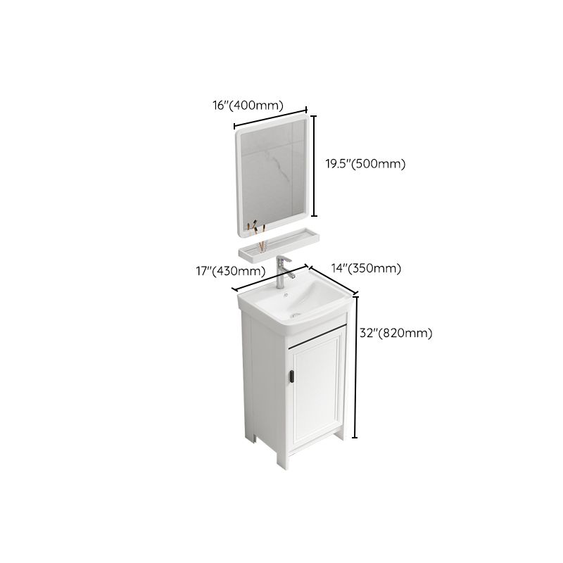 Modern White Sink Vanity Ceramic Single Rectangular Bath Vanity Clearhalo 'Bathroom Remodel & Bathroom Fixtures' 'Bathroom Vanities' 'bathroom_vanities' 'Home Improvement' 'home_improvement' 'home_improvement_bathroom_vanities' 1200x1200_2832d192-5ff9-49e7-a0bf-6b8a73d7edaf