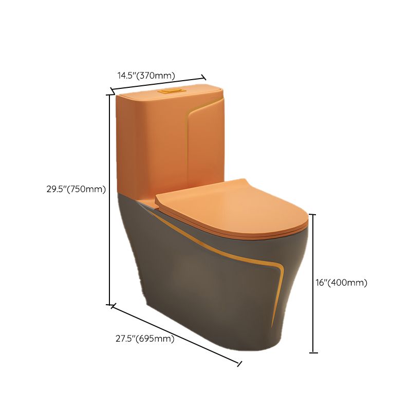 Traditional Orange Ceramic Flush Toilet Floor Mounted Urine Toilet for Washroom Clearhalo 'Bathroom Remodel & Bathroom Fixtures' 'Home Improvement' 'home_improvement' 'home_improvement_toilets' 'Toilets & Bidets' 'Toilets' 1200x1200_2859b1d0-a530-410b-901f-e0620b7d6822