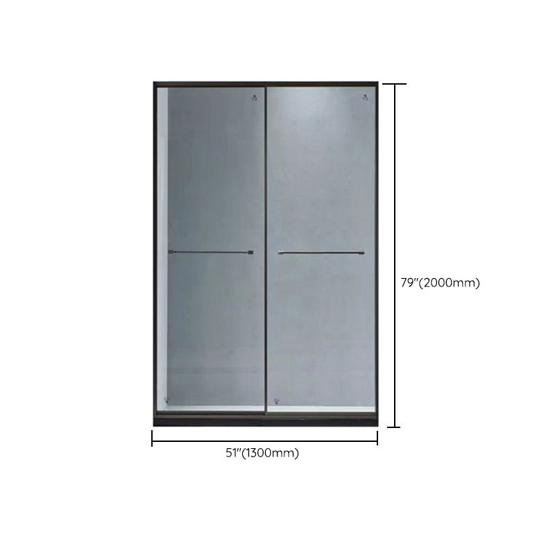 Extremely Narrow Full Frame Double Sliding Shower Door, Shower Room One-line Partition Clearhalo 'Bathroom Remodel & Bathroom Fixtures' 'Home Improvement' 'home_improvement' 'home_improvement_shower_tub_doors' 'Shower and Tub Doors' 'shower_tub_doors' 'Showers & Bathtubs' 1200x1200_28621b0b-3356-4019-a5d8-876cdf4d476b