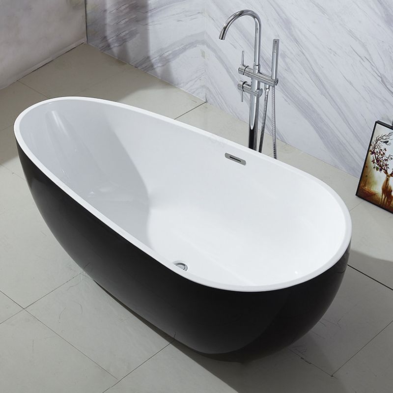 Modern Soaking Bathtub Oval with Drain Acrylic Freestanding Bath Tub Clearhalo 'Bathroom Remodel & Bathroom Fixtures' 'Bathtubs' 'Home Improvement' 'home_improvement' 'home_improvement_bathtubs' 'Showers & Bathtubs' 1200x1200_28686705-bb1f-430c-a82d-90bd1c5d1d85