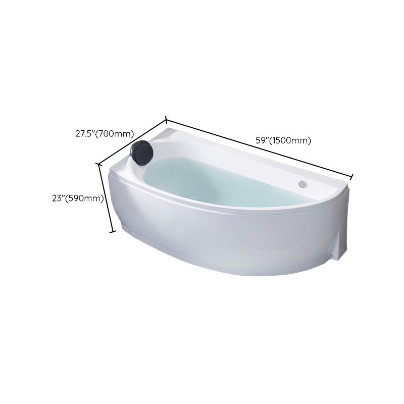 Corner Acrylic Bath Modern Soaking White Back to Wall Bathtub Clearhalo 'Bathroom Remodel & Bathroom Fixtures' 'Bathtubs' 'Home Improvement' 'home_improvement' 'home_improvement_bathtubs' 'Showers & Bathtubs' 1200x1200_2883793c-2c5d-4887-a52b-9dbd67df5e7d