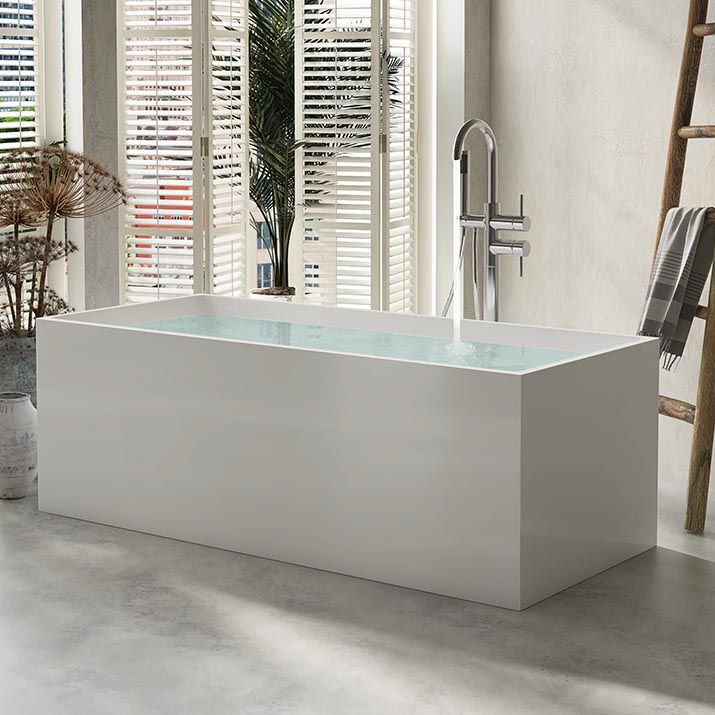 Modern Rectangular Tub Acrylic Freestanding Bathtub for Home Clearhalo 'Bathroom Remodel & Bathroom Fixtures' 'Bathtubs' 'Home Improvement' 'home_improvement' 'home_improvement_bathtubs' 'Showers & Bathtubs' 1200x1200_289aa628-d2f0-4a73-9b93-815f361fafff