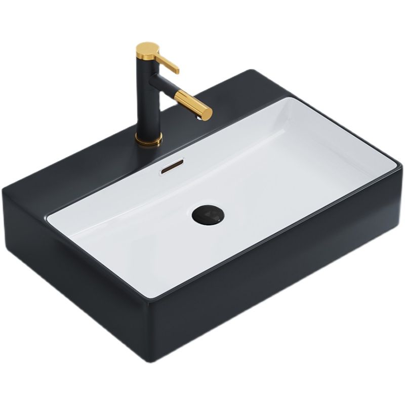 Ceramic Vessel Bath Sink Overflow Rectangular Swivel Faucet Bathroom Sink Clearhalo 'Bathroom Remodel & Bathroom Fixtures' 'Bathroom Sinks & Faucet Components' 'Bathroom Sinks' 'bathroom_sink' 'Home Improvement' 'home_improvement' 'home_improvement_bathroom_sink' 1200x1200_289ad25b-6a45-4546-ad40-a5439e3f817b