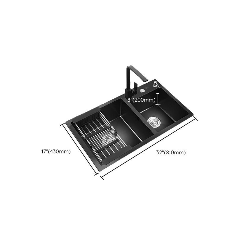 Modern Style Kitchen Sink Stainless Steel Overflow Hole Design Kitchen Double Sink Clearhalo 'Home Improvement' 'home_improvement' 'home_improvement_kitchen_sinks' 'Kitchen Remodel & Kitchen Fixtures' 'Kitchen Sinks & Faucet Components' 'Kitchen Sinks' 'kitchen_sinks' 1200x1200_28ae7cf8-0341-4bb8-a17a-791e89ec3401