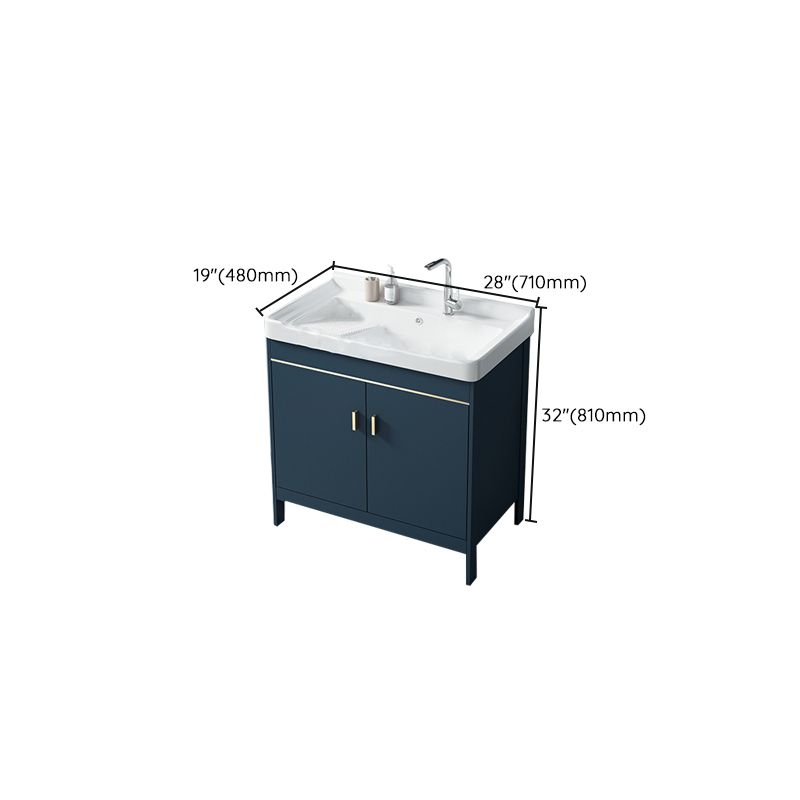 Modern Blue Bathroom Vanity Metal Frame Single-Sink Freestanding Vanity Set Clearhalo 'Bathroom Remodel & Bathroom Fixtures' 'Bathroom Vanities' 'bathroom_vanities' 'Home Improvement' 'home_improvement' 'home_improvement_bathroom_vanities' 1200x1200_28b61050-eaa4-49f4-9916-cca77e6fb79d