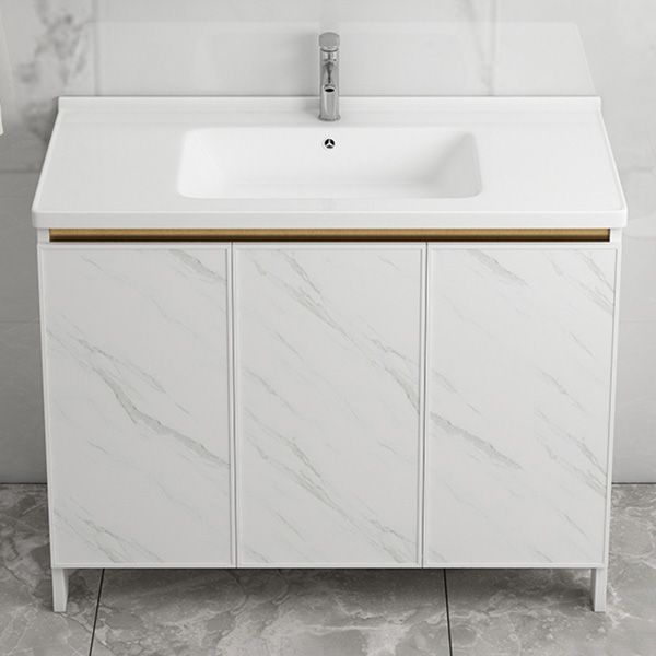Modern Bath Vanity White Single Rectangular Freestanding Sink Vanity Clearhalo 'Bathroom Remodel & Bathroom Fixtures' 'Bathroom Vanities' 'bathroom_vanities' 'Home Improvement' 'home_improvement' 'home_improvement_bathroom_vanities' 1200x1200_294ad4f2-a590-4138-b352-acd4dc64c24e