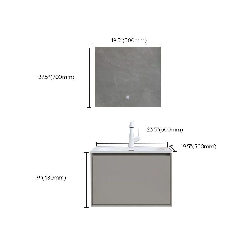 Modern Bathroom Sink Vanity Stainless Steel Wall-Mounted with Soft Close Door Clearhalo 'Bathroom Remodel & Bathroom Fixtures' 'Bathroom Vanities' 'bathroom_vanities' 'Home Improvement' 'home_improvement' 'home_improvement_bathroom_vanities' 1200x1200_295215a4-ffeb-4142-bc72-1fbf3b104a6a